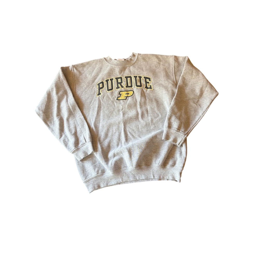 Purdue Sweatshirt Gray Youth XL Boilermakers Crewneck Fleece  Logo Pullover